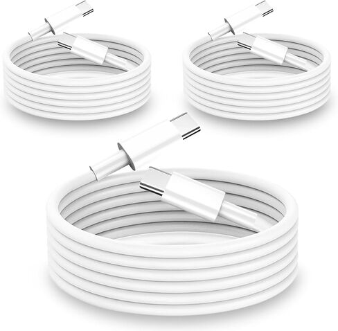 USB C to USB C Cable, 60W 3Pack 6FT USB C Charging Cable Compatible with MacBook Pro,iPhone15/15Pro/15Pro Max/,Samsung Galaxy S23/Ultra/S22,Google Pixel 5/4/3/2 and More in Saudi Arabia