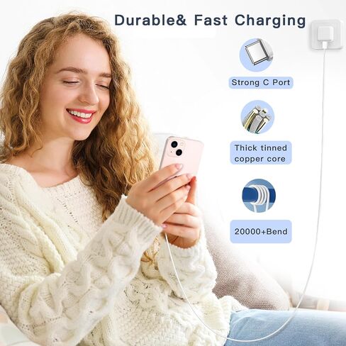 USB C to USB C Cable, 60W 3Pack 6FT USB C Charging Cable Compatible with MacBook Pro,iPhone15/15Pro/15Pro Max/,Samsung Galaxy S23/Ultra/S22,Google Pixel 5/4/3/2 and More in Saudi Arabia