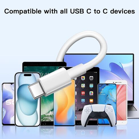 USB C to USB C Cable, 60W 3Pack 6FT USB C Charging Cable Compatible with MacBook Pro,iPhone15/15Pro/15Pro Max/,Samsung Galaxy S23/Ultra/S22,Google Pixel 5/4/3/2 and More in Saudi Arabia