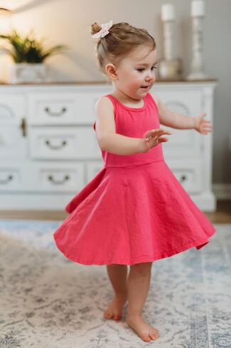 City Threads Girls' Skater Party Dress Cotton Twirly Tank Dress for School Play in Saudi Arabia