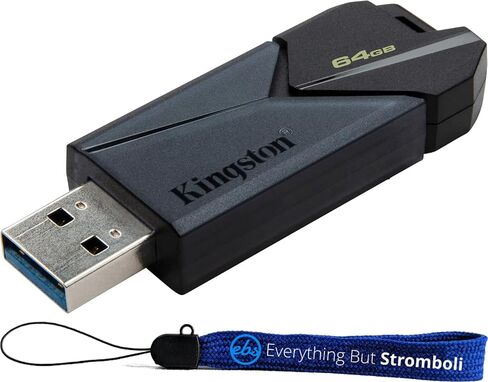 Kingston DataTraveler Exodia Onyx 64GB High Performance 3.2 Gen 1 Compliant USB Type-A Flash Drive with Key Ring Loop (DTXON/64GB) Bundle with (1) Everything But Stromboli Lanyard in Saudi Arabia