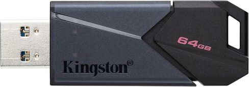Kingston DataTraveler Exodia Onyx 64GB High Performance 3.2 Gen 1 Compliant USB Type-A Flash Drive with Key Ring Loop (DTXON/64GB) Bundle with (1) Everything But Stromboli Lanyard in Saudi Arabia