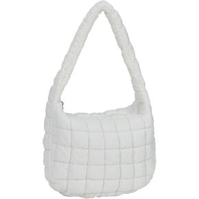 Komorebi Puffer Tote Bag Quilted Tote Bag for Women Padded Shoulder Bag Lightweight Nylon Padding Bag