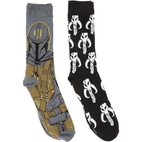 Hyp Star Wars The Mandalorian Profile Logos 2 Pair Pack Crew Socks