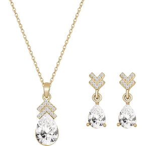 OTTFF Bridesmaid Necklace Earrings Jewelry Set for Bridesmaids, 18K Gold Plated/Rose Gold Plated/Silver Plated with Crystal Rhinestone,1-4-6-8 Sets Choise for Wedding Gift
