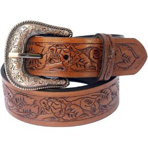Saaria Men's Leather Belt Full Grain Western Leather Belt For Men 1.5 Inch Wide