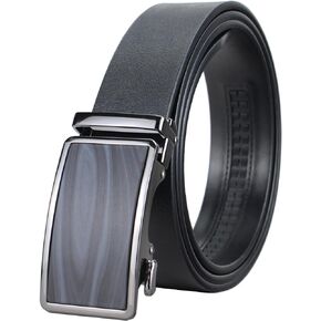 Bullko Ratchet Belt for Men - Mens Belt Leather 1 3/8" for Casual Jeans - Micro Adjustable Belt Fit Everywhere