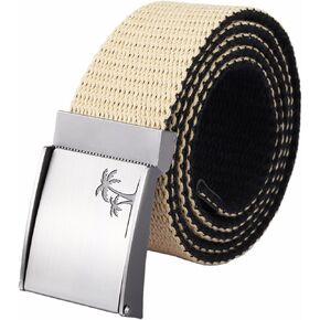moonsix Canvas Web Belts for Men,Solid Color Military Style 1.5" Wide Flip-Top Belt