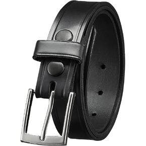 Perfect Fit Men's Leather Belt 1 1/4 Inch Off Duty Belt Black Leather and Chrome Buckle American Made