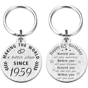 65th Birthday Gifts for Women Men, 65 Year Old Birthday Keychain, Born in 1959 Gifts, 1959 Birthday Decorations in Kuwait