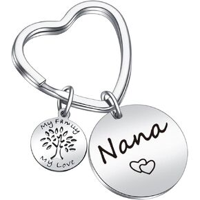 JIUSHUN Grandma Jewelry Gigi Keychain Best Nana Ever Keychain Mothers Day Keyring