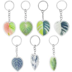 GSYUWIH 7 Pcs Leaf Key Chain,7 Types of Leaves Type of Practical Keychain.Acrylic Material Plant Keychain,Plant Lovers of Women's Gifts Car Keychain,Perfect for Plant Lover Gifts