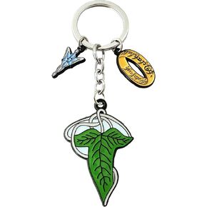 Lord the Rings Keychain Metal Elven Leaf Arwen Evenstar Keychain Girls Women and Men
