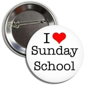 I Heart Love Sunday School Button Badge Pin Great Teaching Religious Pinback