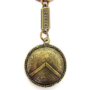Ancient Greek Zamac Spartan Shield Keyring 300 Leonidas Gold Color (O1)