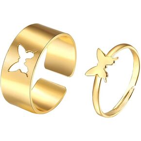 Matching Best Friends BFF Rings for Couple Tiktok Y2k Couple Rings Love Heart Moon Star Planet Rings for Women Men Girls Love Promise Rings Jewelry