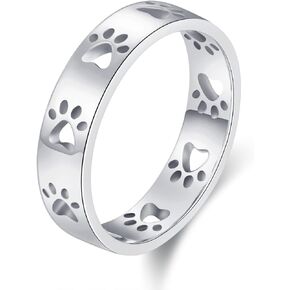 لوتس وورقة مخلب طباعة خاتم فضة الاسترليني الحيوان لطيف القط الكلب خواتم القط الكلب مجوهرات هدايا للنساء الفتيات in Kuwait