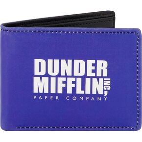 Concept One The Office, Dunder Mifflin Slim Bifold Wallet with Decorative Tin Case for Men and Women