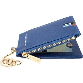 KOTORA Small Wallet for Women Men Slim Flip Card Holder Leather Mini Pocket Wallets Keychain Zip Coin Purse Rfid Bifold Billfold (Black)