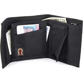 California Bifold Nylon Wallet w/Inside Pocket. Hook & Loop Closures. Made in USA (BURGUNDY)