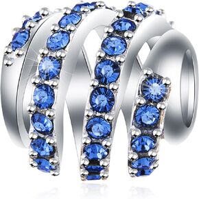 EMOSTAR Birthstone Charms fits European Bracelet Necklace, Pave Sparkle Cubic Zirconia Bday Beads in 925 Sterling Silver, Gifts for Women/Men/Friend/Happy Birthday