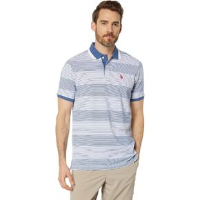 U.S. POLO ASSN. Mens Yarn-Dye Stripe Pique Polo