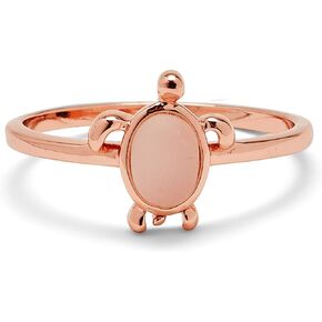 Pura Vida Rose Gold-Plated Sea Turtle Ring - Sterling Silver Band Design - Sizes 5-9