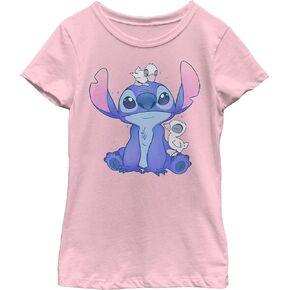 Disney Lilo & Stitch Cute Ducks Girl's Solid Crew Tee