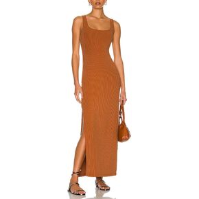 ALENDA DANMOS Women's Elegant Backless Maxi Dress Sexy High Sides Slit Tank Dress Twist Back Casual Sundress 72122