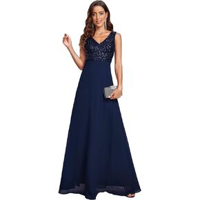 Ever-Pretty Women's Elegant V-Neck Sleeveless Sequin Evening Party Dress 1831