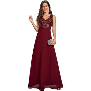 Ever-Pretty Women's Elegant V-Neck Sleeveless Sequin Evening Party Dress 1831