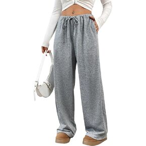 COZYEASE Women's Straight Leg Sweatpants Drawstring High Waisted Long Pants Baggy Sweatpants with Pocket
