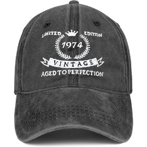 50th Birthday Gifts for Him Her - Men Women Hats 1974 Vintage 50 Year Old Embroidered Baseball Cap