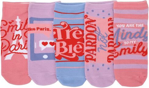 Bioworld Emily in Paris Mixed Quotes Adult Ankle Socks (Pack of 5) in Saudi Arabia