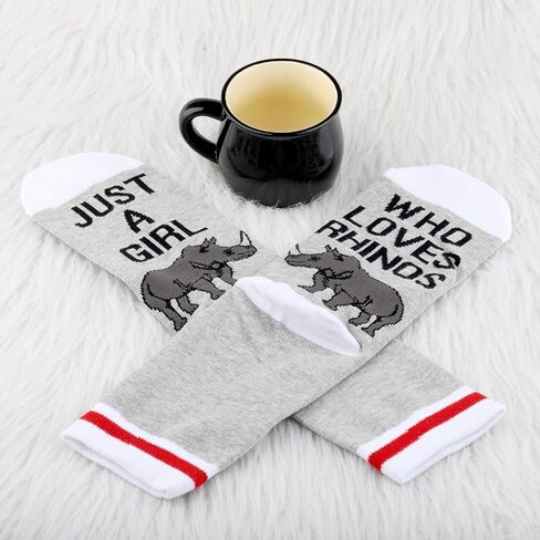 BWWKTOP Rhinos Novelty Socks Rhinos Lover Gifts Just Who Loves Rhinos Rhinoceros Gift Socks With Rhinos in Saudi Arabia