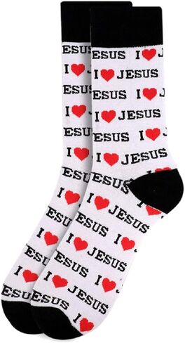 زوج من الجوارب الرجالية المبتكرة I Love Jesus Crew in Kuwait