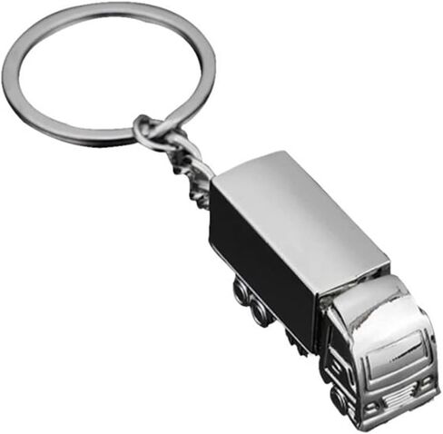 Metal KeyChain Truck Keyring KeyChain Lorry Car Key Ring Keyfob Keychain for Car Keys Creative Gift Lovely Keyring for Silver in Saudi Arabia