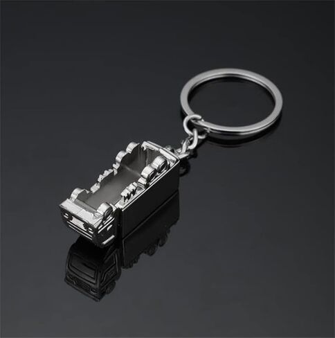 Metal KeyChain Truck Keyring KeyChain Lorry Car Key Ring Keyfob Keychain for Car Keys Creative Gift Lovely Keyring for Silver in Saudi Arabia