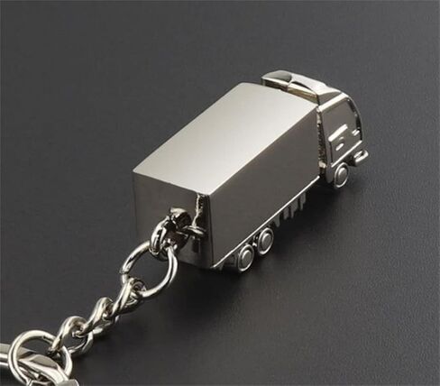 Metal KeyChain Truck Keyring KeyChain Lorry Car Key Ring Keyfob Keychain for Car Keys Creative Gift Lovely Keyring for Silver in Saudi Arabia