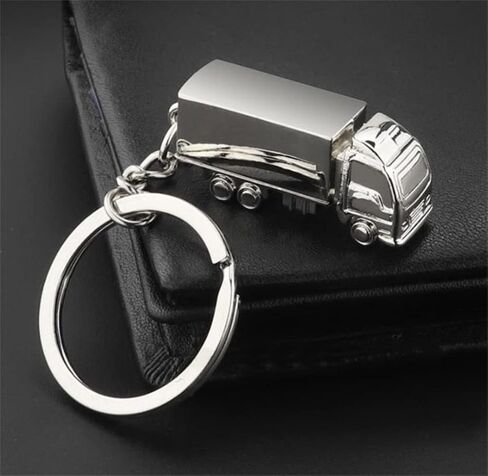Metal KeyChain Truck Keyring KeyChain Lorry Car Key Ring Keyfob Keychain for Car Keys Creative Gift Lovely Keyring for Silver in Saudi Arabia
