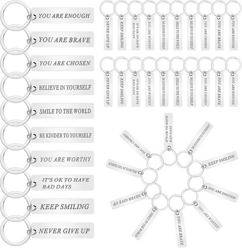 Yaocom 50 Pcs Inspiration Gifts for Women and Men with Quotes Uplifting Encouragement Keychain Affirmation Inspirational Key Chains for Best Friend Classmates Friendship Birthday Gifts in Saudi Arabia