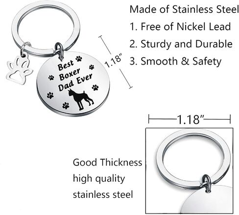 BNQL Boxer Dad Gifts Best Boxer Dad Ever Keychain Boxer Lover Gifts Pet Owner Rescue Gifts Boxer Dog Gifts in Saudi Arabia