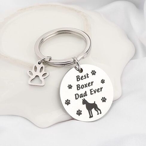 BNQL Boxer Dad Gifts Best Boxer Dad Ever Keychain Boxer Lover Gifts Pet Owner Rescue Gifts Boxer Dog Gifts in Saudi Arabia
