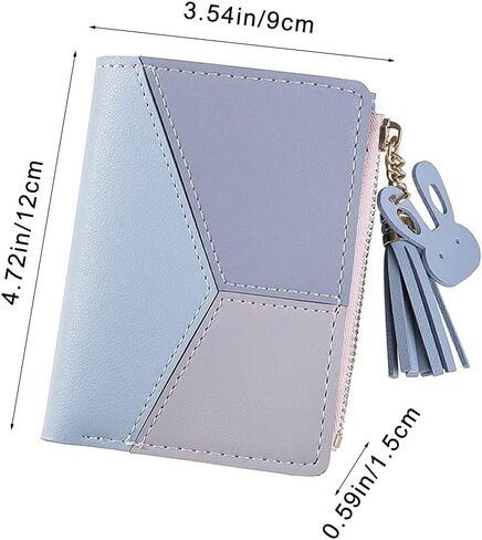 محفظة جلدية للسيدات من كينولي، محفظة صغيرة الحجم لحمل البطاقات مع سحاب للنساء والفتيات، ارجواني، عصرية وبسيطة, بنفسجي, عصري وبسيط in Kuwait