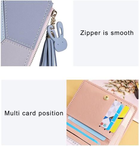 محفظة جلدية للسيدات من كينولي، محفظة صغيرة الحجم لحمل البطاقات مع سحاب للنساء والفتيات، ارجواني، عصرية وبسيطة, بنفسجي, عصري وبسيط in Kuwait