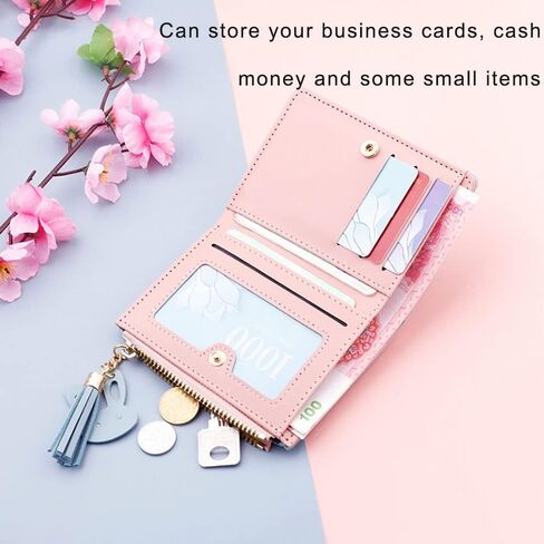 محفظة جلدية للسيدات من كينولي، محفظة صغيرة الحجم لحمل البطاقات مع سحاب للنساء والفتيات، ارجواني، عصرية وبسيطة, بنفسجي, عصري وبسيط in Kuwait