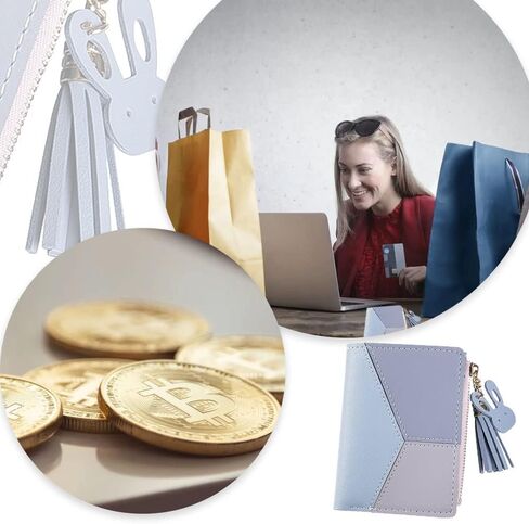 محفظة جلدية للسيدات من كينولي، محفظة صغيرة الحجم لحمل البطاقات مع سحاب للنساء والفتيات، ارجواني، عصرية وبسيطة, بنفسجي, عصري وبسيط in Kuwait