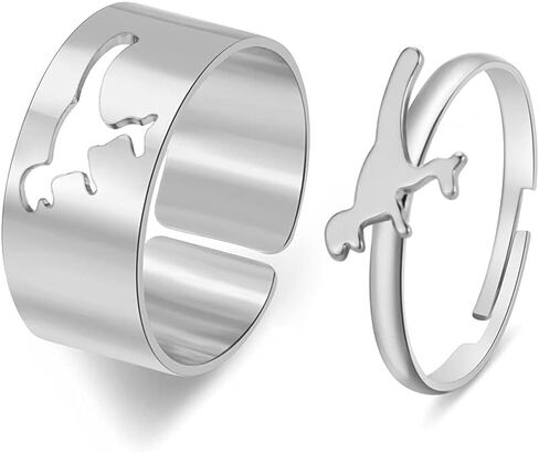 Matching Best Friends BFF Rings for Couple Tiktok Y2k Couple Rings Love Heart Moon Star Planet Rings for Women Men Girls Love Promise Rings Jewelry in Saudi Arabia