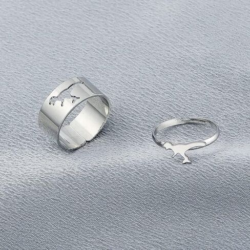 Matching Best Friends BFF Rings for Couple Tiktok Y2k Couple Rings Love Heart Moon Star Planet Rings for Women Men Girls Love Promise Rings Jewelry in Saudi Arabia
