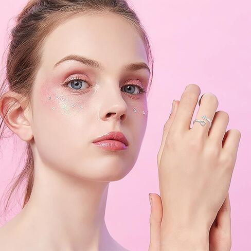 بيلين خاتم قابل للتعديل من الفضة الاسترليني عيار 925 بتصميم على شكل سماعة طبيب بتصميم متقاطع للنساء والبنات المراهقات وهدايا عيد الممرضات، معدن، زركونيا مكعب in Kuwait